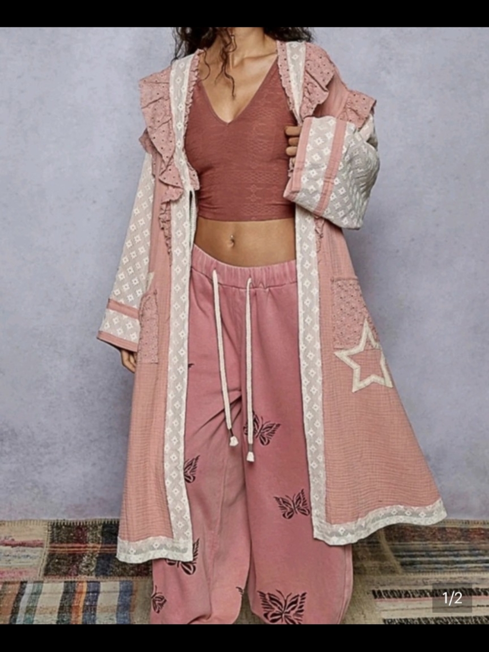 Dusty Rose Comfort Duster